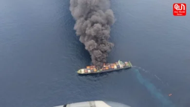 Cargo Ship Off the Kerala Coast